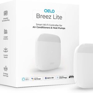 Breez Lite | Smart AC Controller for Mini-Split, Window & Portable Air Conditioners & Heat Pumps | Free App, No Subscriptions | Alexa, Google, Siri Shortcuts, SmartThings, IFTTT (White)